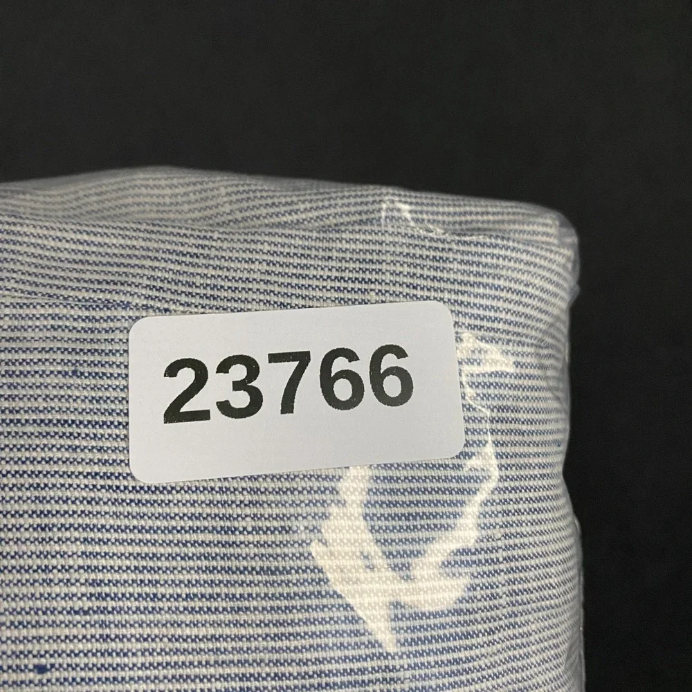 Tasso Elba Linen Dress Pants Mens 38x32 Chambray Stripe Blue White Event Casual